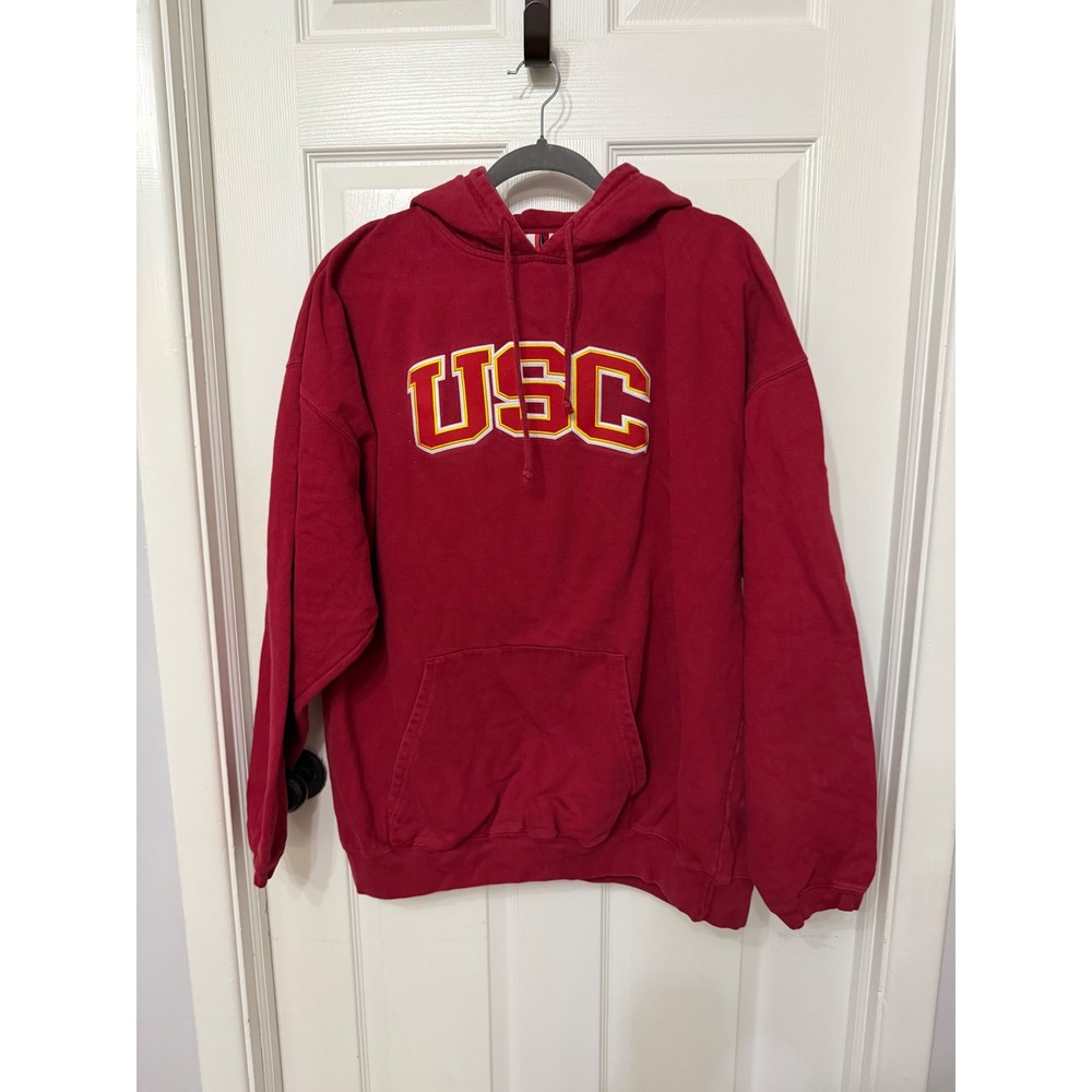 Cadre‎ Athletic USC Trojans Hoodie Mens 2XL Cardinal Red Embroidered Sweatshirt
